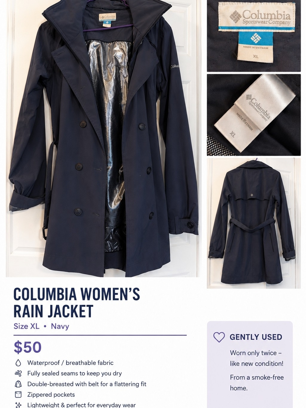 Columbia Women’s Navy Trench Coat